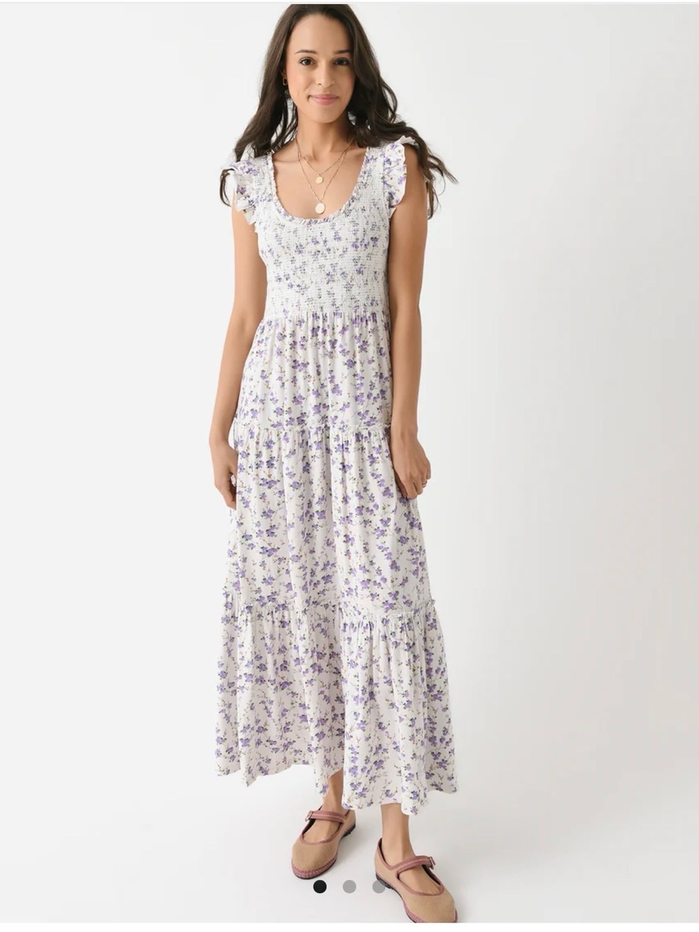 LoveShackFancy Cheesie Floral White Maxi Dress